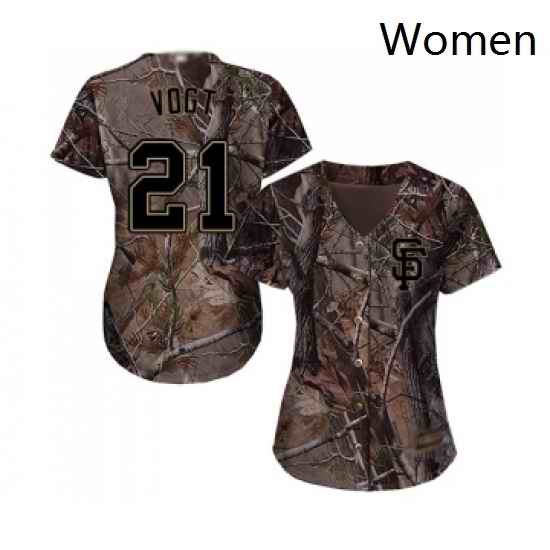 Womens San Francisco Giants 21 Stephen Vogt Authentic Camo Realtree Collection Flex Base Baseball Jersey